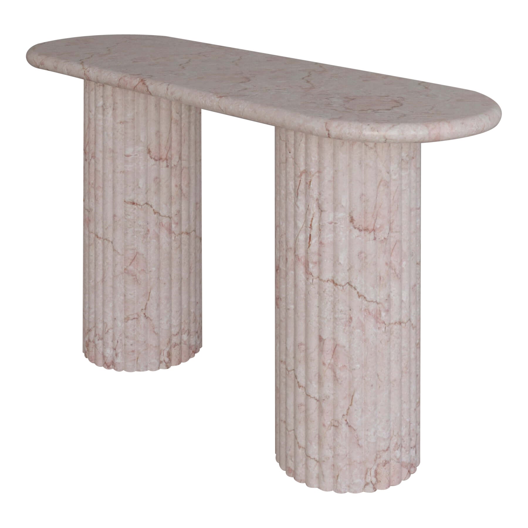 Afshar Pink Marble Antica Console Table by the Essentialist For Sale