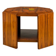 Art Deco Amerikanischer Sechseckiger End- / Beistelltisch