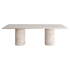Bianco Travertine Voyage Dining Table II by The Essentialist