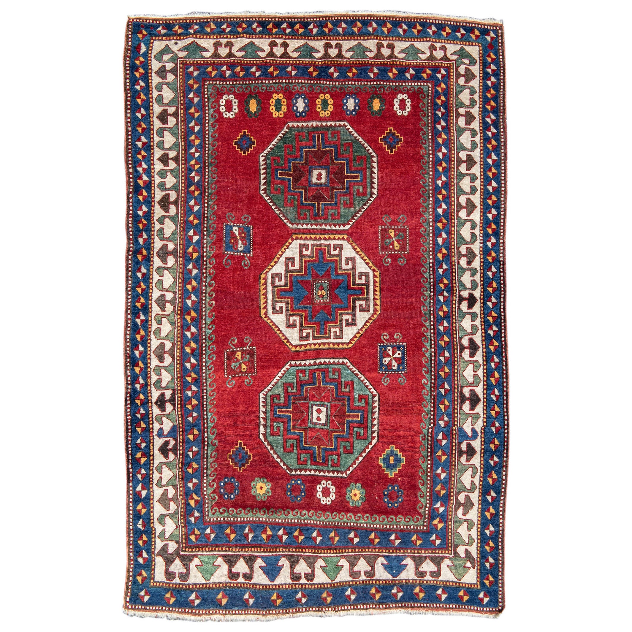 Antique Kazak Rug, 19th Century For Sale