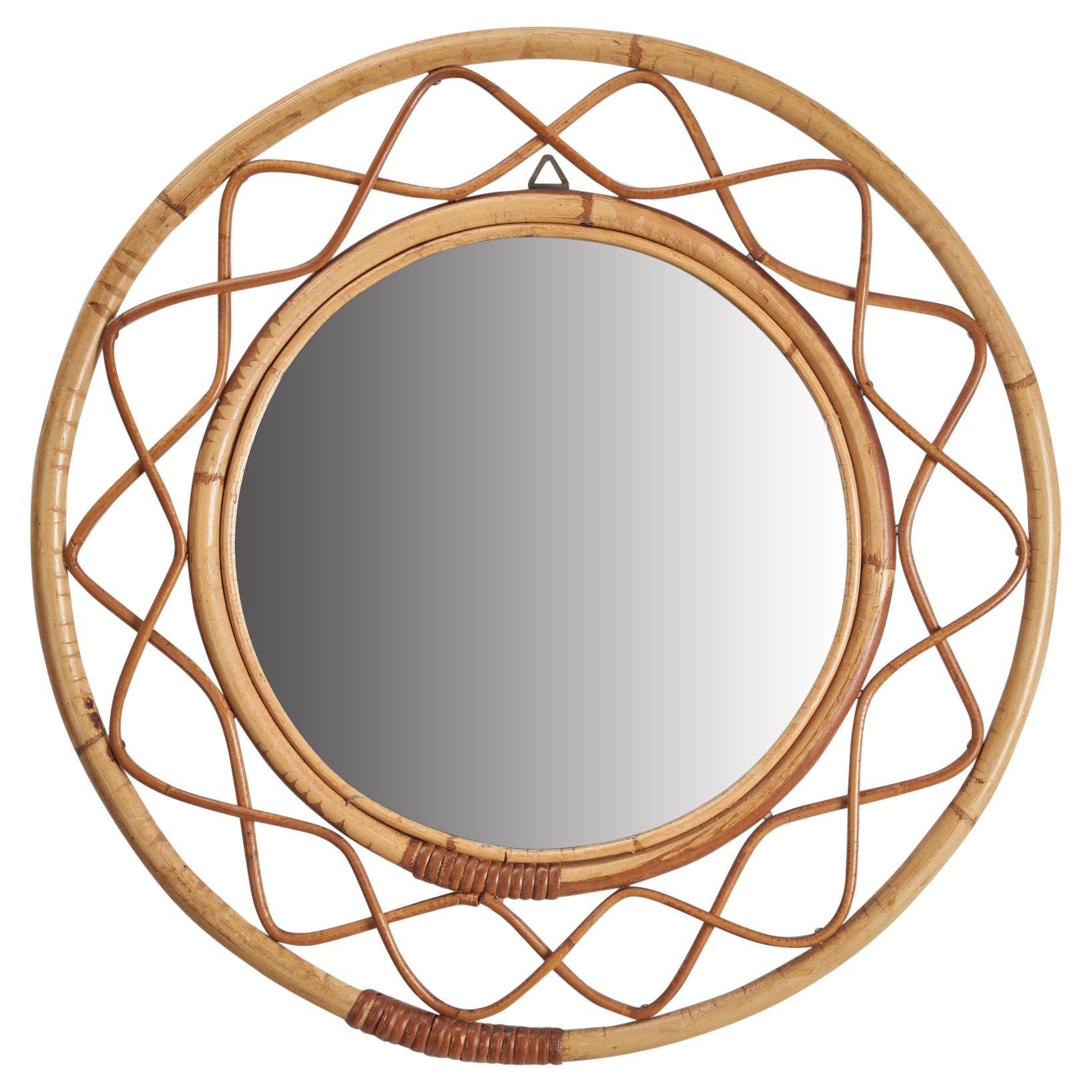 Bamboo and Rattan Mirror, Italy, 1960s at 1stDibs