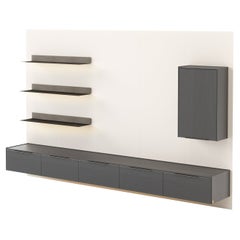 Modular Wall Unit Landform Day System 2 with TV Cabinet Made with Oak