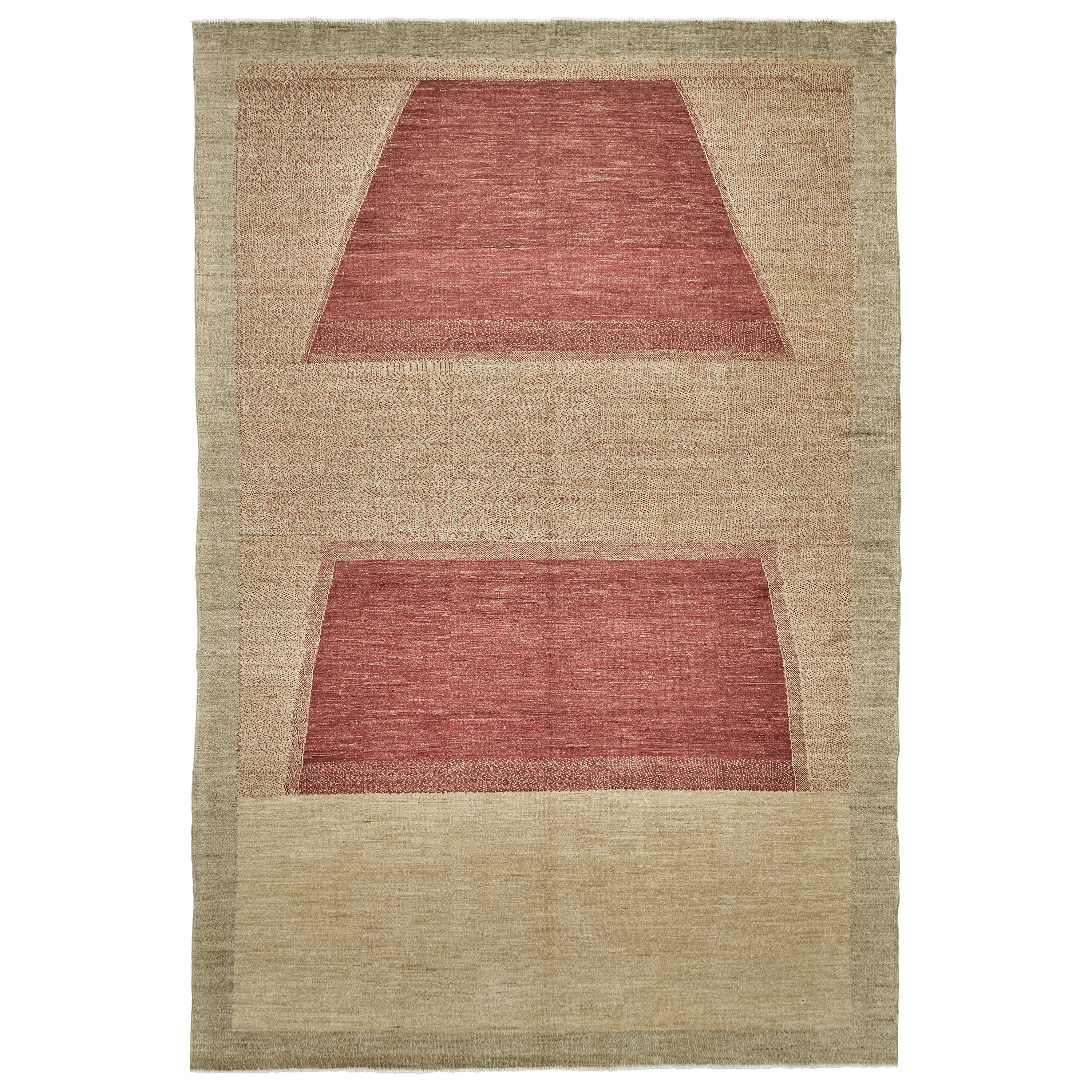 Mehraban Naturfarbener Teppich in zeitgenössischem Design der Mondrian-Kollektion