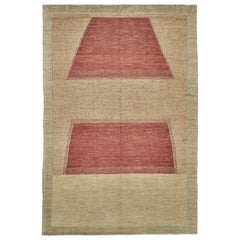 Mehraban Naturfarbener Teppich in zeitgenössischem Design der Mondrian-Kollektion