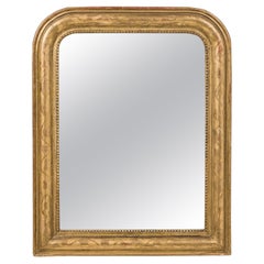 French Charles X Giltwood Rounded Corner Wall Mirror