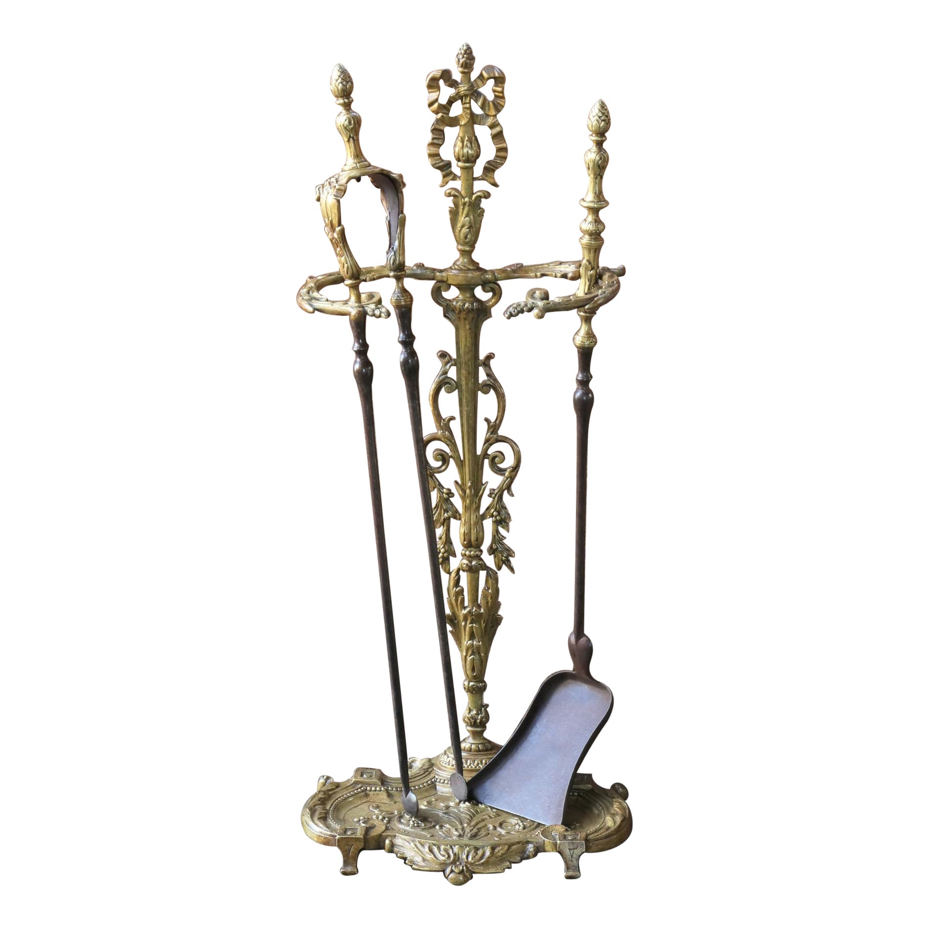 18th - 19th C. French Neoclassical Fireplace Toolset For Sale