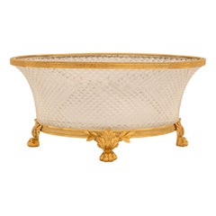 Centre de table en cristal et bronze doré de Baccarat, 19e siècle, époque Belle Époque
