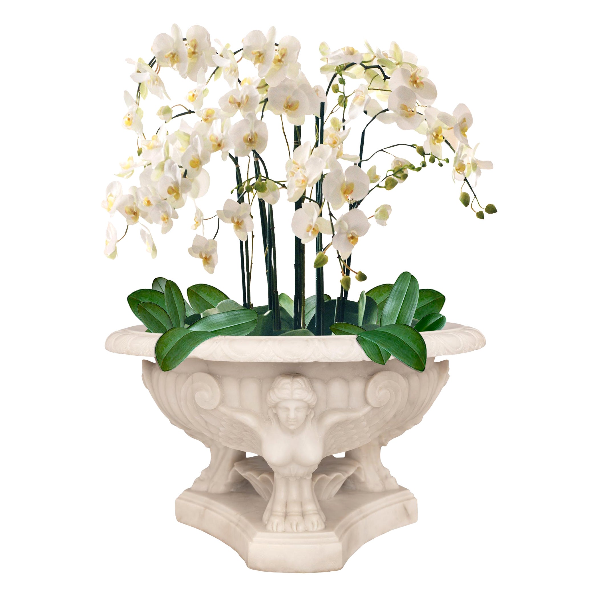 Italian 19th Century Neo-Classical St. White Carrara Marble Centerpiece Bowl For Sale