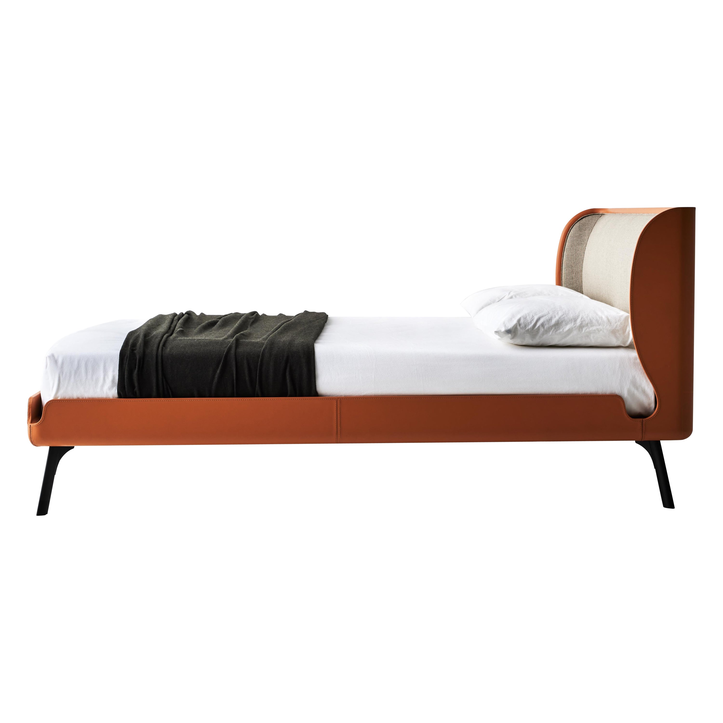 Bolzan Gabri Leather Bed by Matteo Zorzenoni For Sale