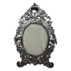 Antique German Victorian Rococo Silver Picture Frame