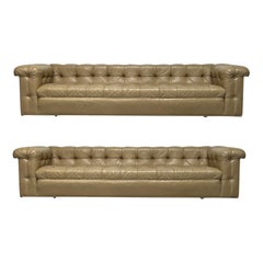 Used Pair of Party Sofas by Edward Wormley for Dunbar in Original Leather