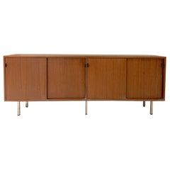 1960s Walnut Exterior Oak Interior Florence Knoll Credenza Two of Two