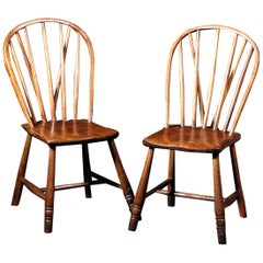 Pair of 18th Century English Country Side Chairs, Yealmpton Devonshire, Sycamore