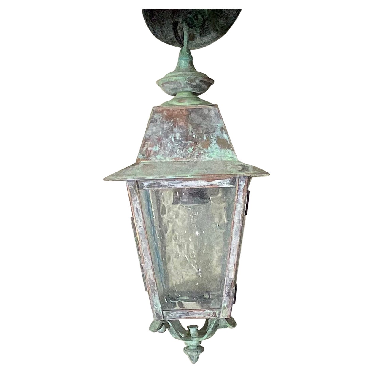 Petite Four Sides Solid Brass Hanging Lantern