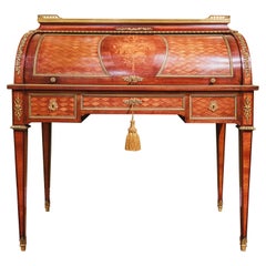 Antique Very Fine 19th Century Louis XVI Roll Top Desk by Paul Sormani