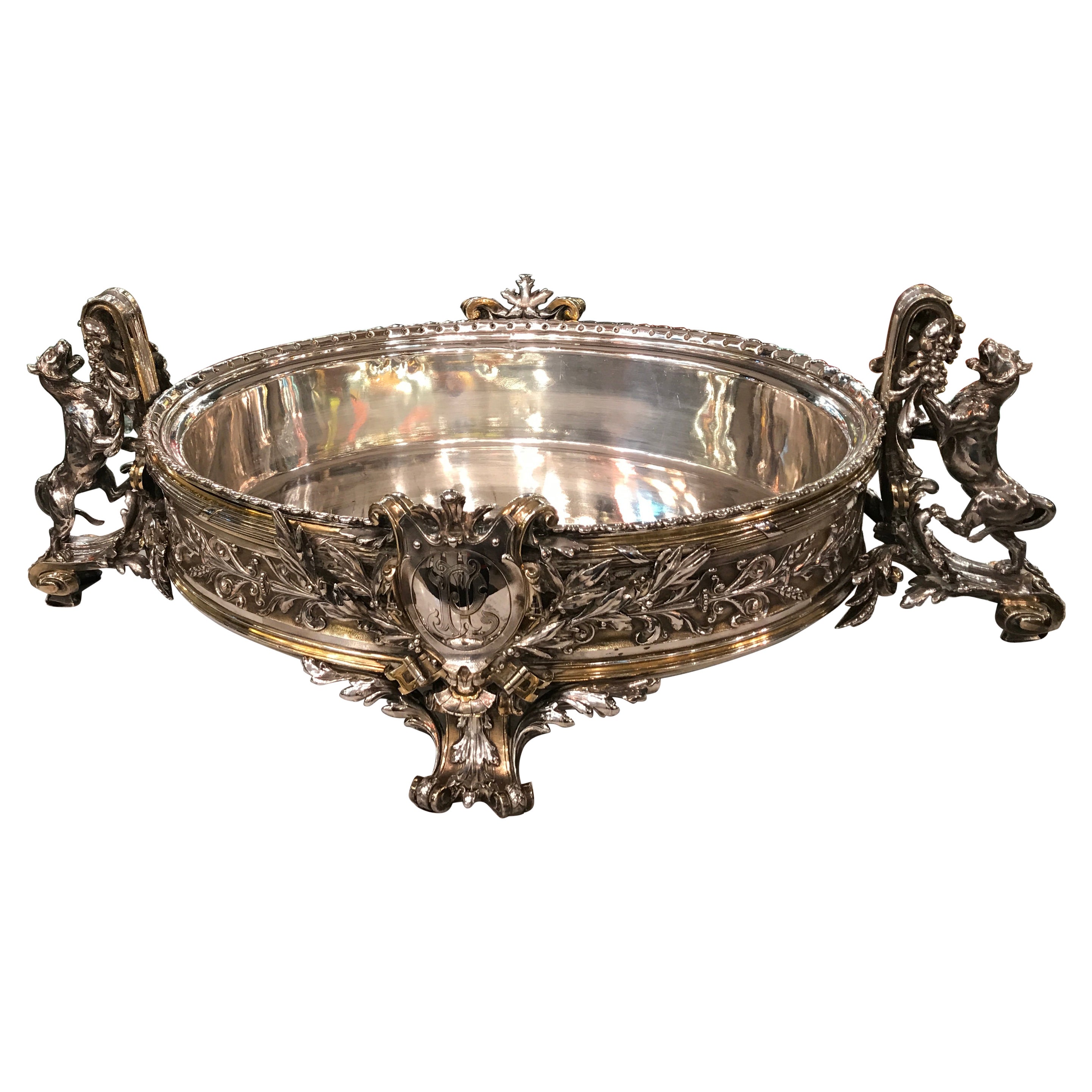 Centerpiece, Jugendstil, Art Nouveau, France, 1900, Sign: Christofle For Sale