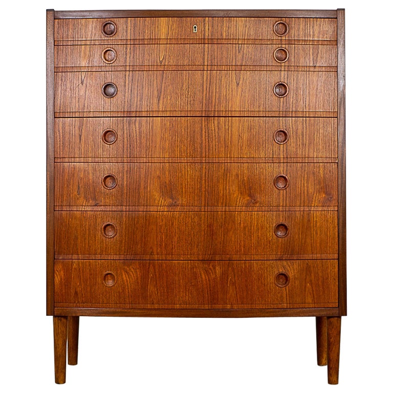 Danish Modern Teak Highboy Dresser For Sale at 1stDibs