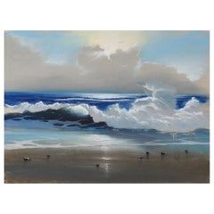 Vintage Seascape Pastel Painting