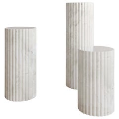 900mm Bianco Onyx Antica Pedestal by The Essentialist