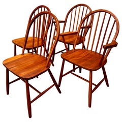 Retro Set of 4 Midcentury Danish Modern Teak Dining Chairs by Tarm Stole Mobelfabrik