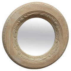 Retro Carved Round Wall Mirror