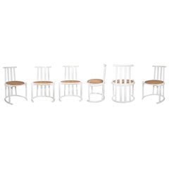 Set of Six Chairs Baumann Style, Italy, 1970s