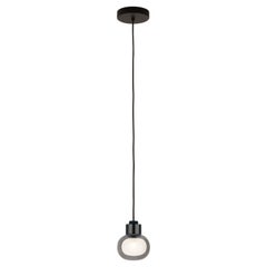 Contemporary Pendant Lamp 'Nabila 552.21' by Tooy, Black Chrome, Smoked Glass