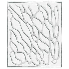 Contemporary Italian Grey Wool Rug Unusual Abstract Pattern, Tratto Grigio