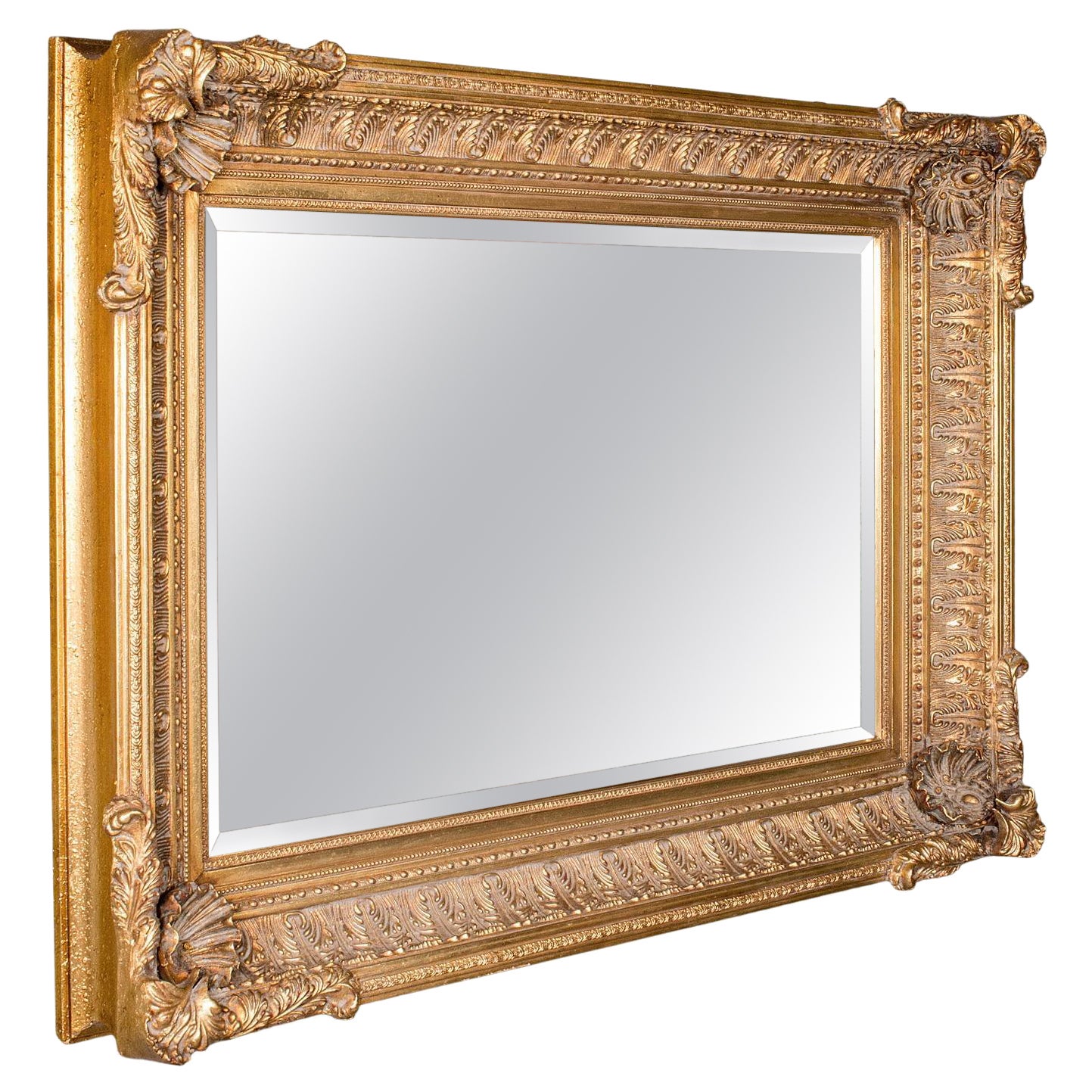 Large Vintage Renaissance Revival Wall Mirror, Continental, Giltwood, Decorative For Sale