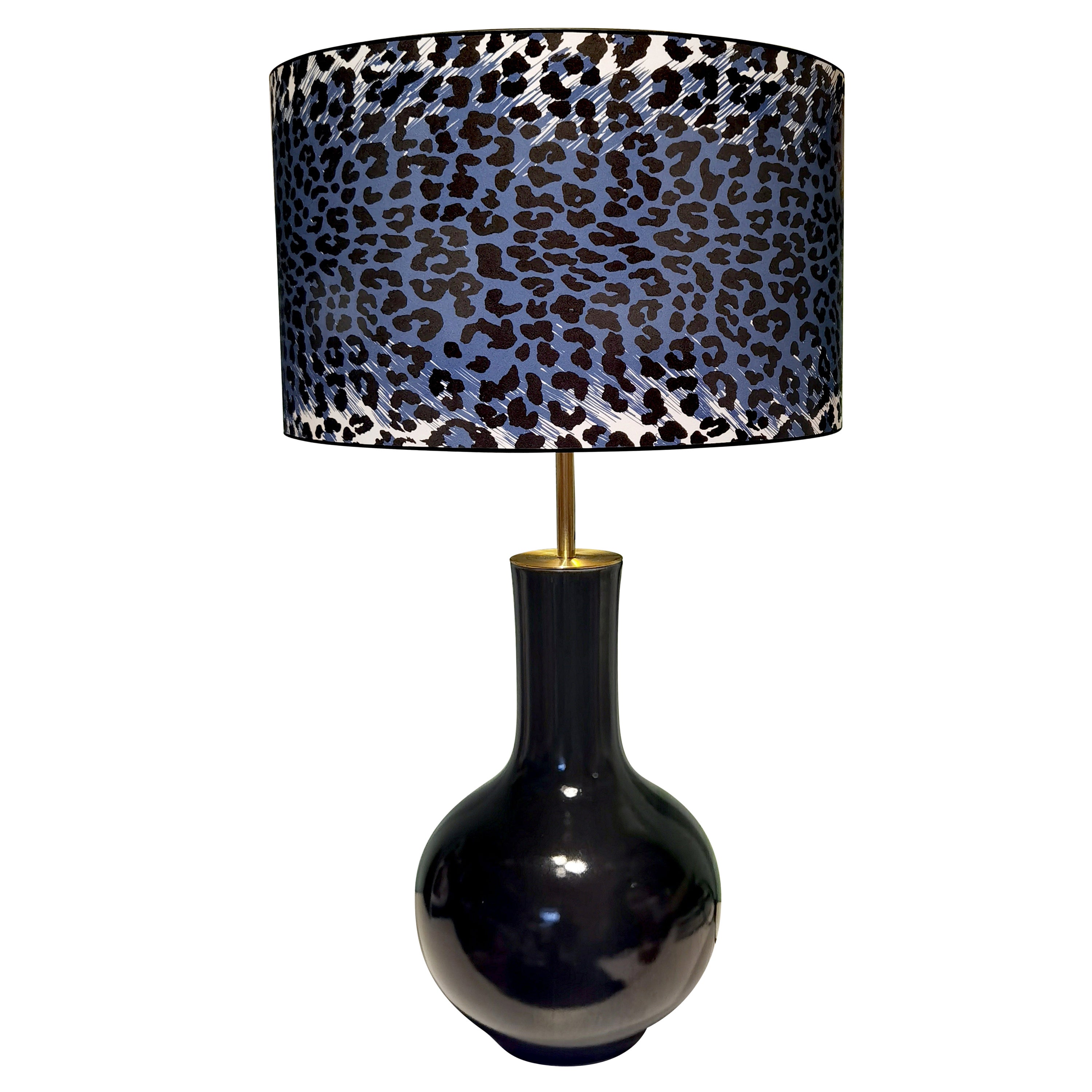Mid-Century Modern Chinoiserie Table Lamp Black For Sale