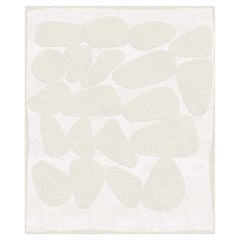 Contemporary Italian White Light Rug Unusual Abstract Pattern, Tratto Largo