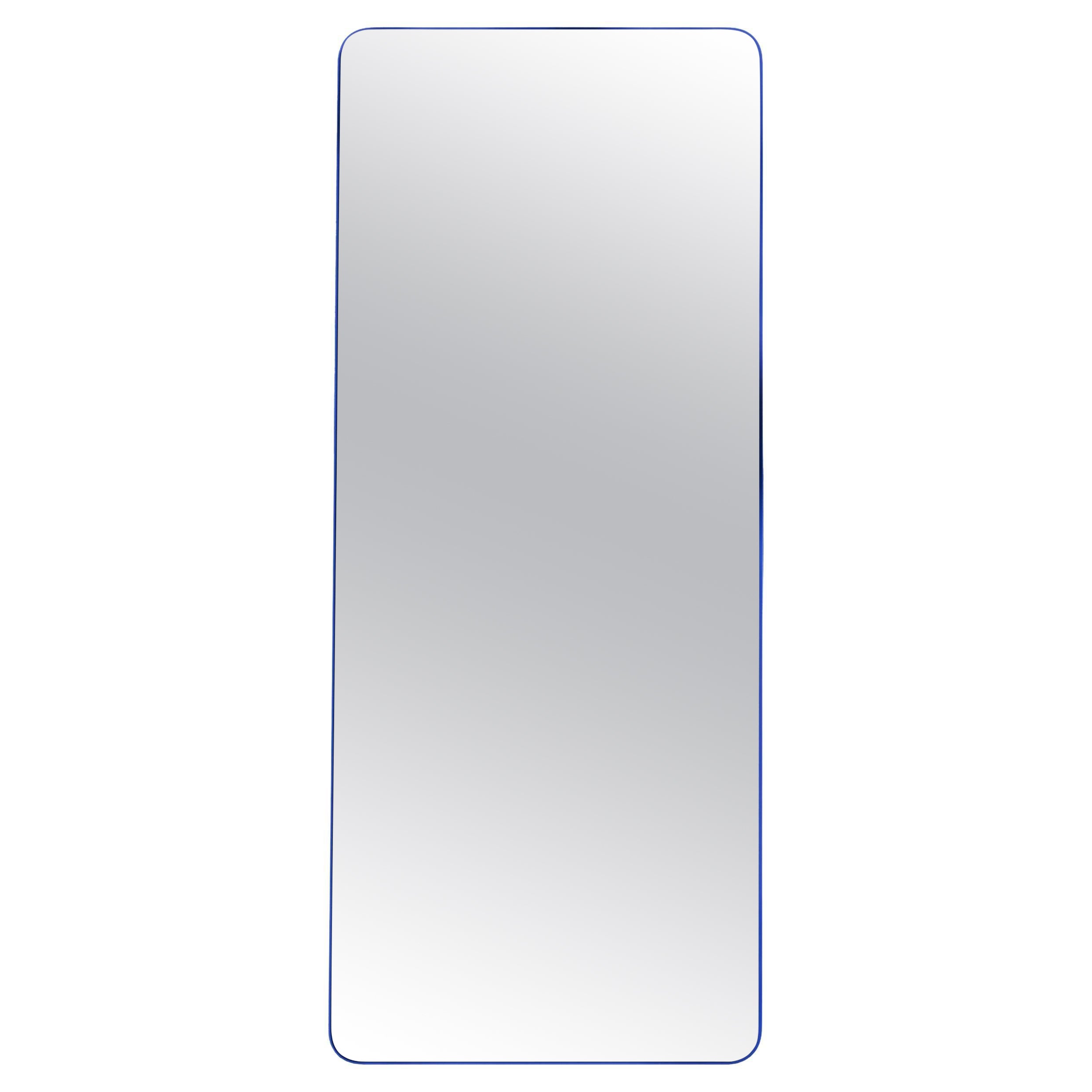 Contemporary Mirror 'Loveself 05' by Oitoproducts, Blue Frame