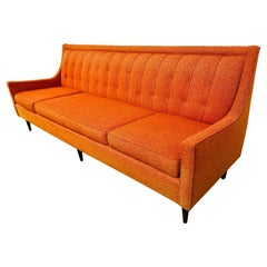 Vintage Mid-Century Modern Orange Sofa