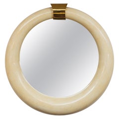 Vintage Karl Springer Style Circular Wall Mirror