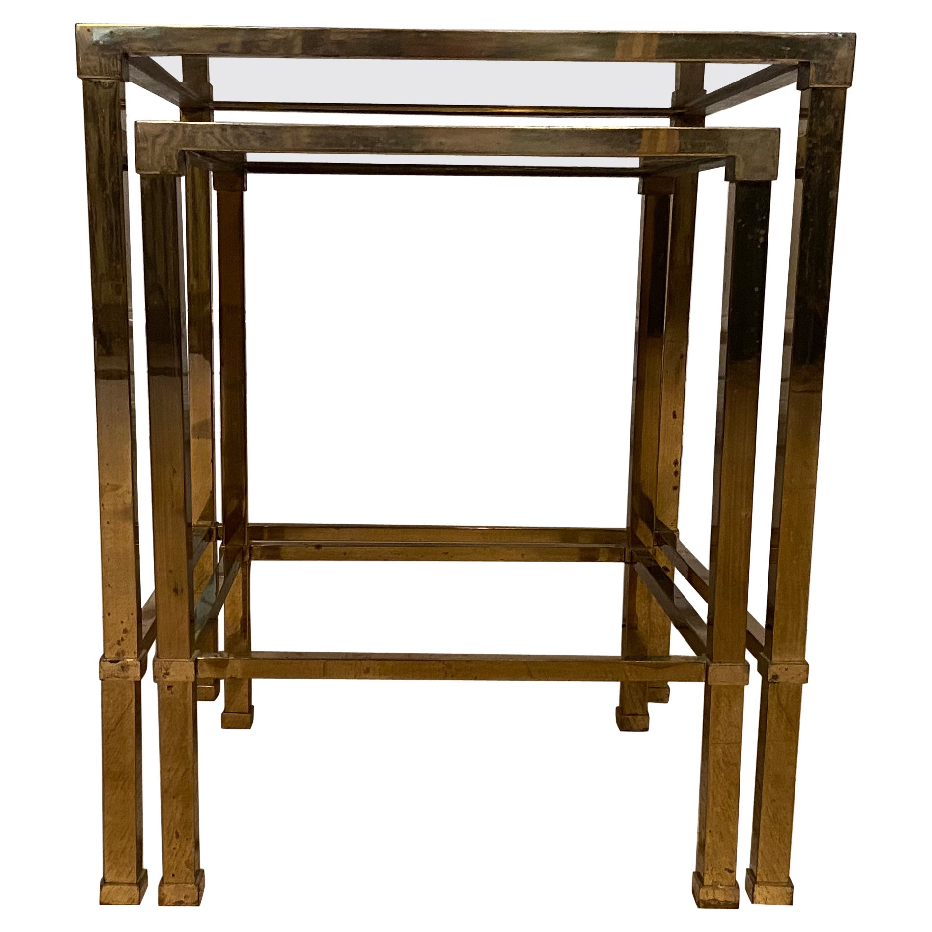 Brass Nesting Tables, 1970s For Sale