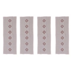 Set of Four Linen Curtains with Square Inserts