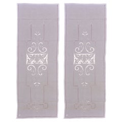 Used Pair of Linen Embroidered Curtains