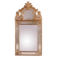 Large Italian Giltwood Parclose Wall over Mantel Mirror, 20th Century