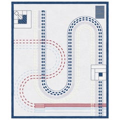Multicolored Geometric Pattern Bright Rug Maximalism Modern, Abstraction III.III