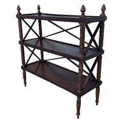 19th Century Anglo Indian Carved Hard Wood Three Tiered Shelf