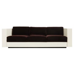 Massimo & Lella Vignelli Saratoga Sofa with Aubergine Espresso Mohair