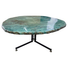 Mesa de centro moderna italiana de hierro y alabastro