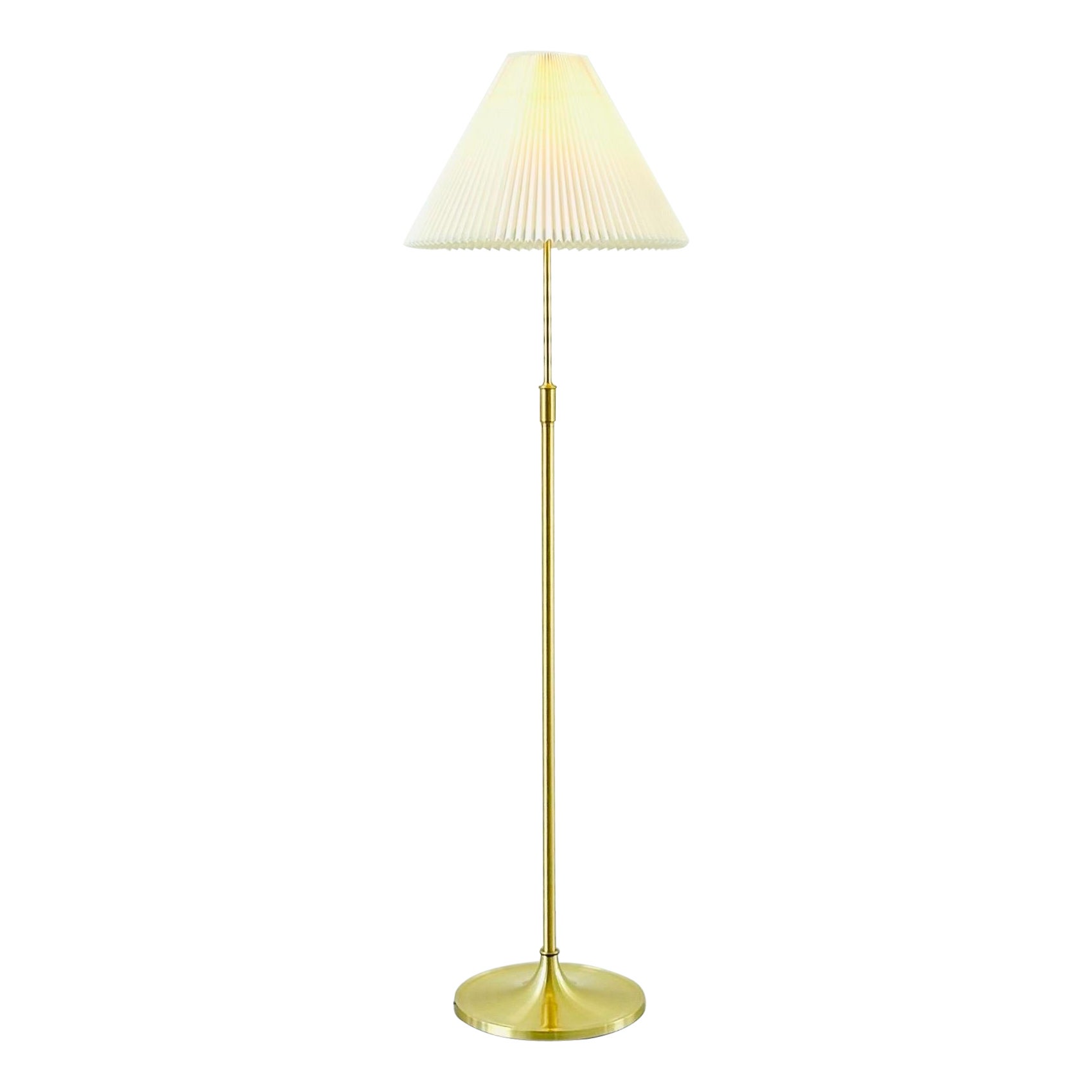 Danish Modern Le Klint brass floor Lamp, 1960s, Denmark For Sale