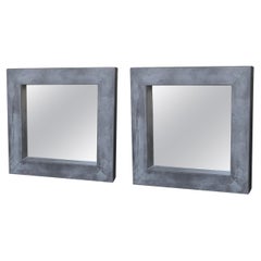 Used 21st Century Grey Belgian Pair of Adje Metal Wall Glass Mirrors