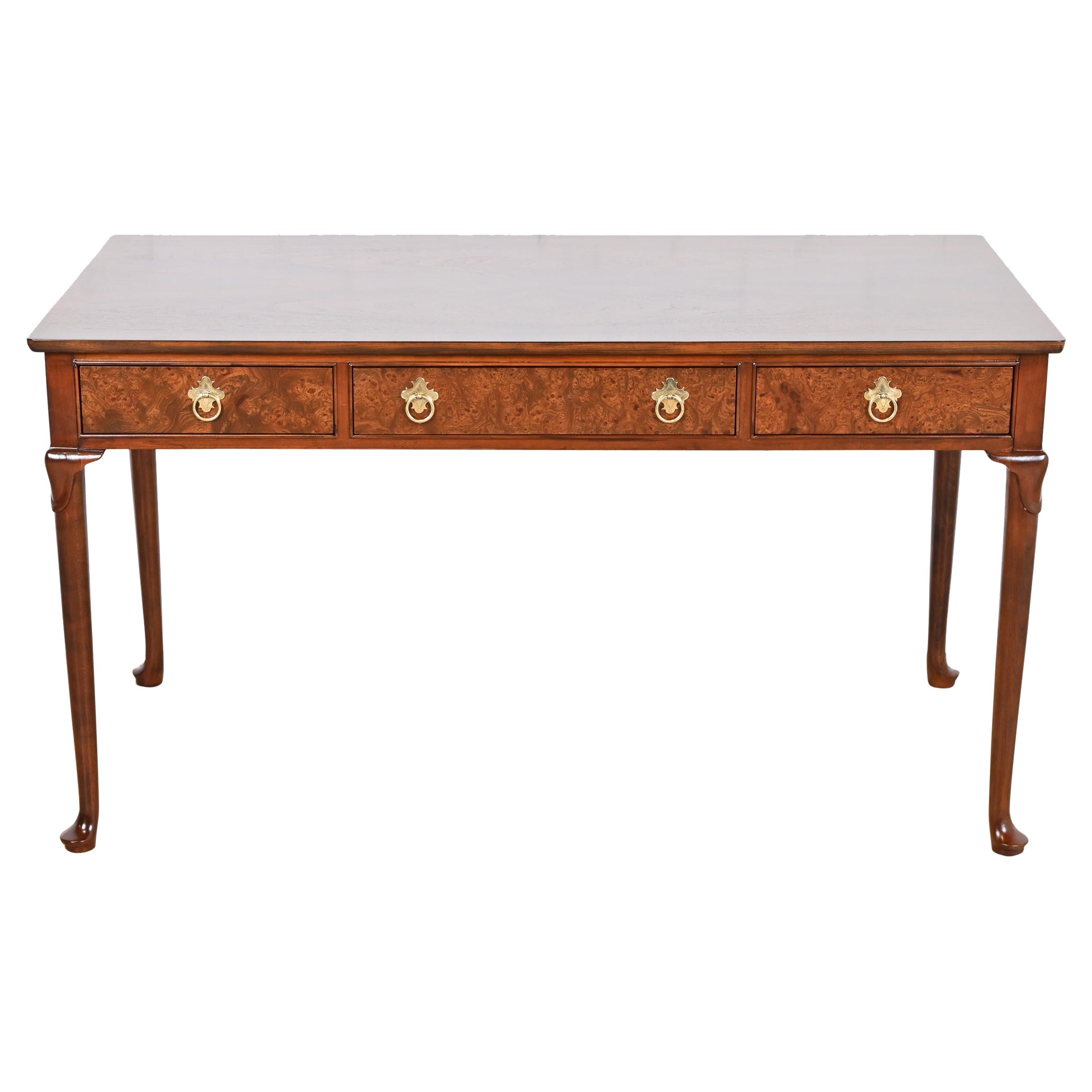 Baker Furniture French Regency Black Lacquered Writing Desk, Newly