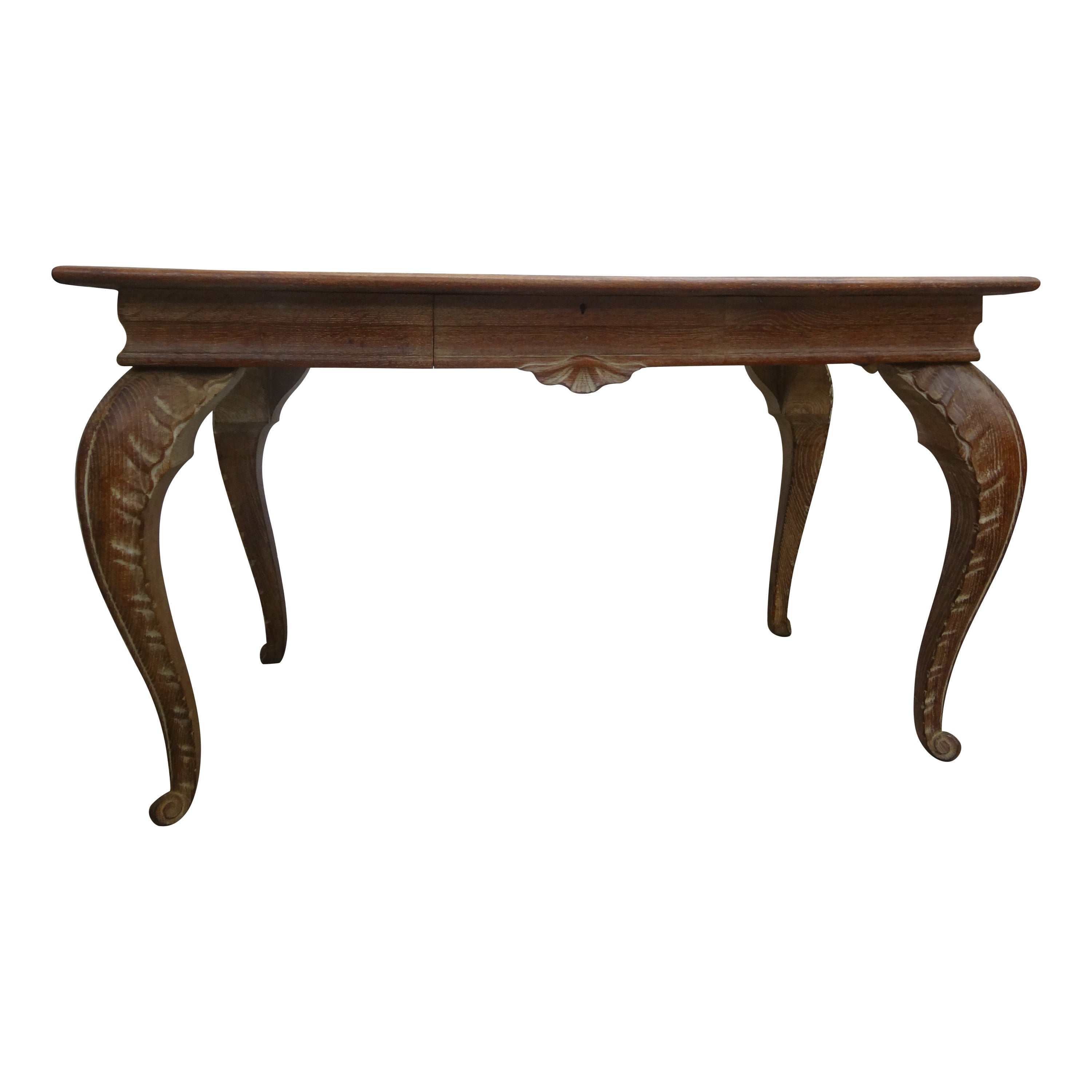 French Maison Jansen Attributed Cerused Oak Desk For Sale