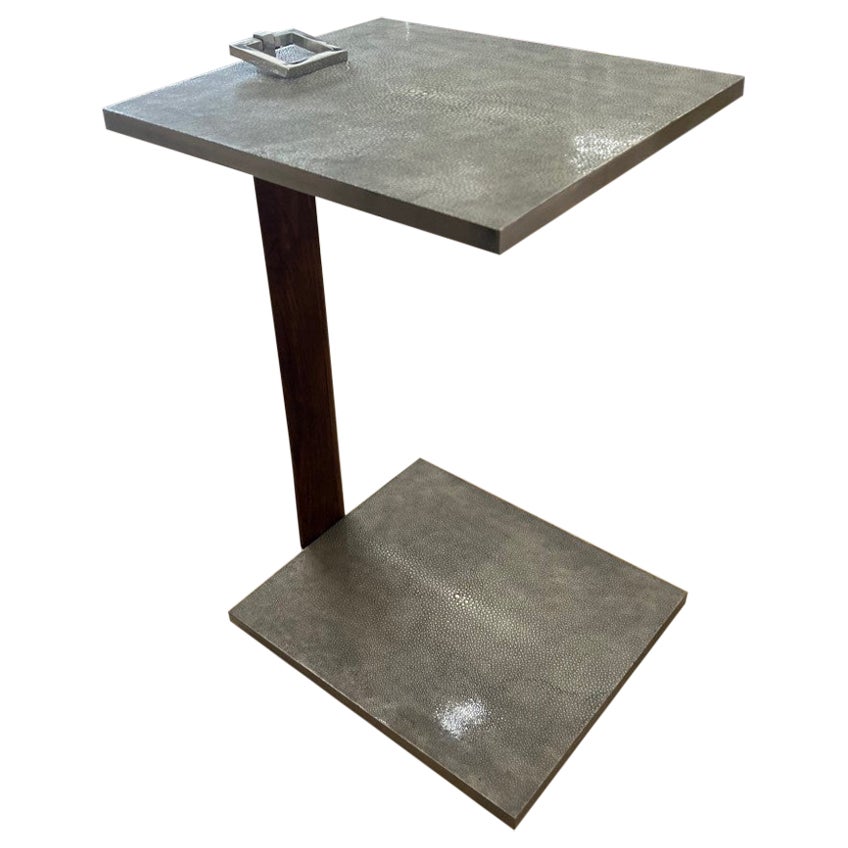 Shagreen Two Tiers Side Table For Sale