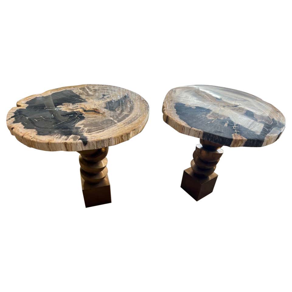 Pair of Wood Base Glass Triangular Top Tables at 1stDibs | noguchi ...