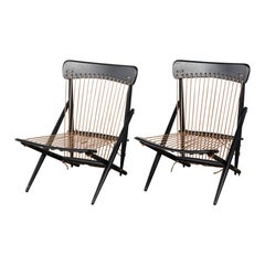 Retro Pair of Maruni Rope Lounge Chairs