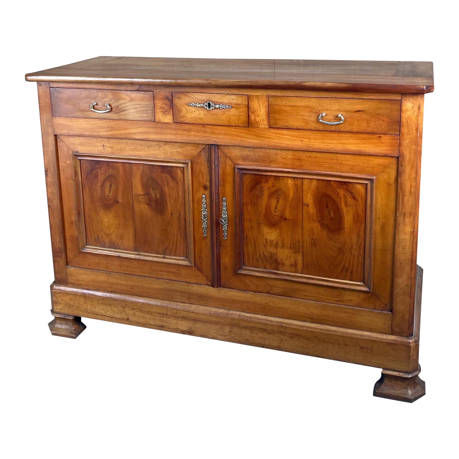 3 Doors Buffet Louis Philippe Period In Cherry Wood From The 19 ° Century  For Sale at 1stDibs